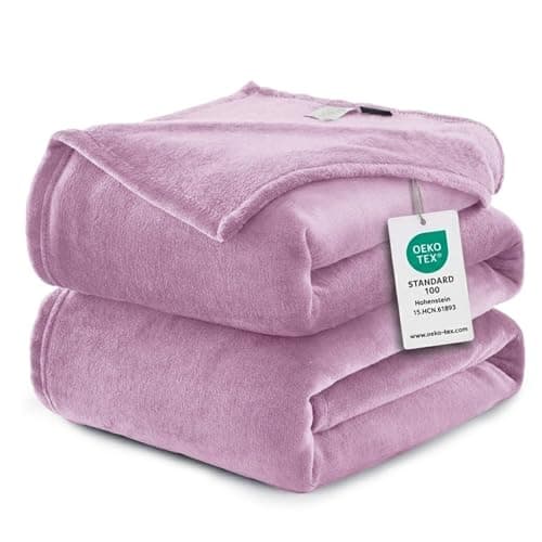 WAVVE Fleece Blanket King Size XXL Light Purple 7.5ft x 9ft - Fluffy Soft Warm Versatile Extra Large Throw Blanket for Bed/Sofa/Couch, 270x230 cm
