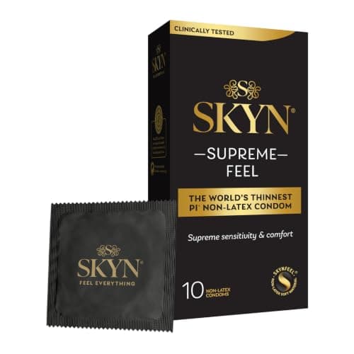 SKYN Supreme Feel Condoms (Pack of 10) Regular Size, Latex Free Condoms