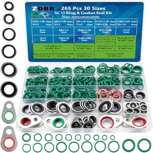 ZDBB 265 Pcs 30 Sizes AC O Ring & Gasket Seal Kit, Reliable R134a Seals